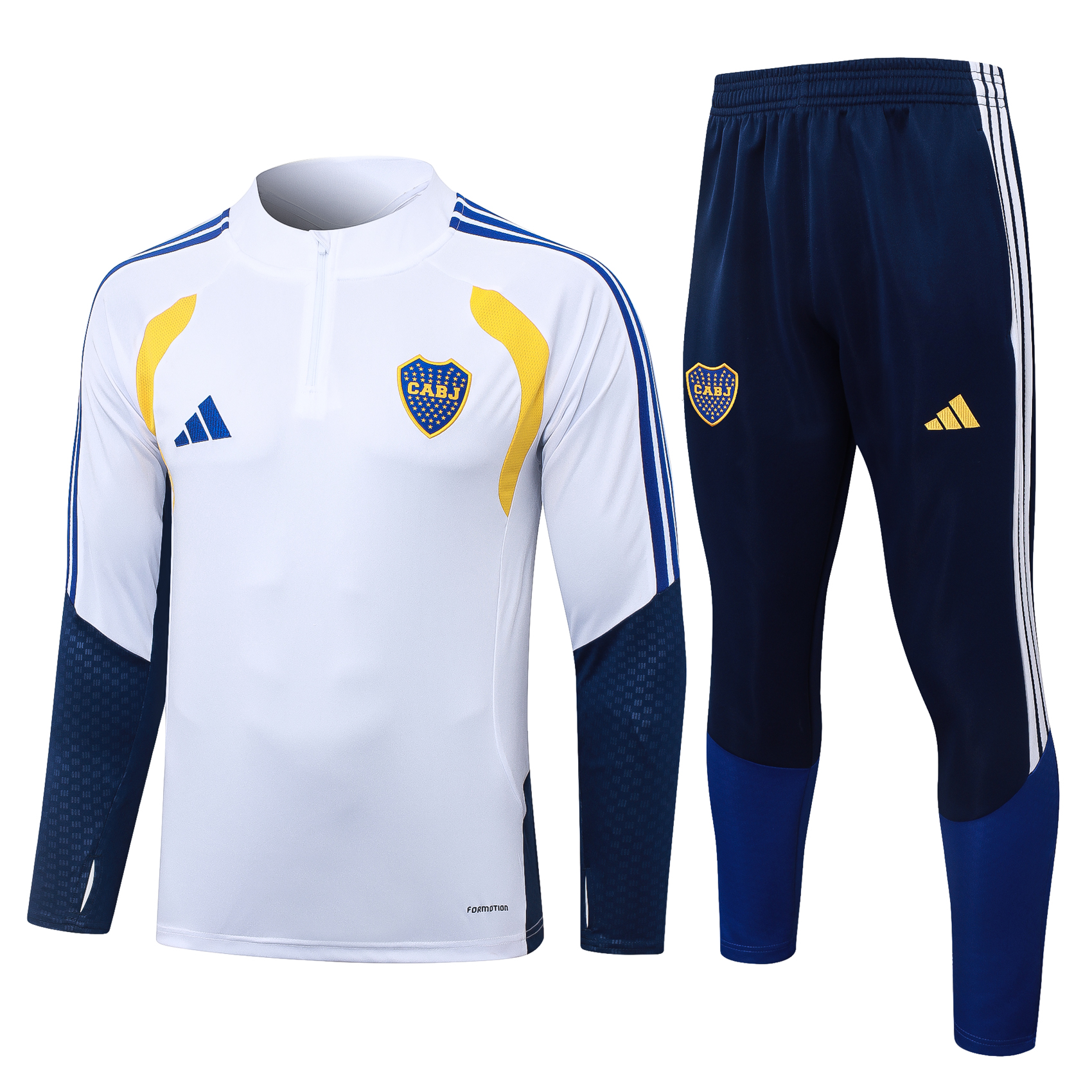 Fato de Treino Boca Juniors 26/27 Meio Zip Branco | Conjunto Completo S ao 2XL