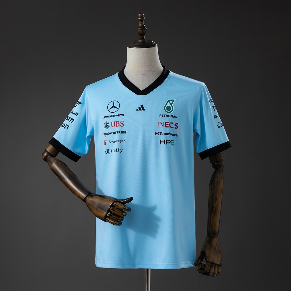 T-shirt Mercedes F1 2026 | Azul Tamanhos S–5XL