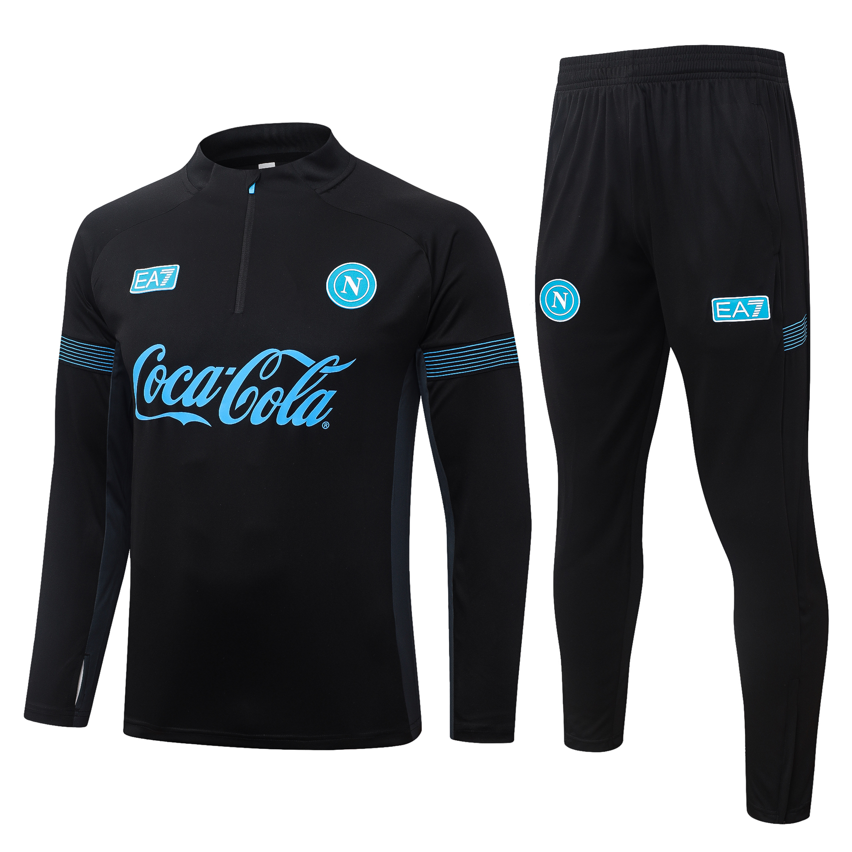 Fato de Treino Nápoles 26/27 Meio Zip Preto — Edição Especial | Conjunto Completo