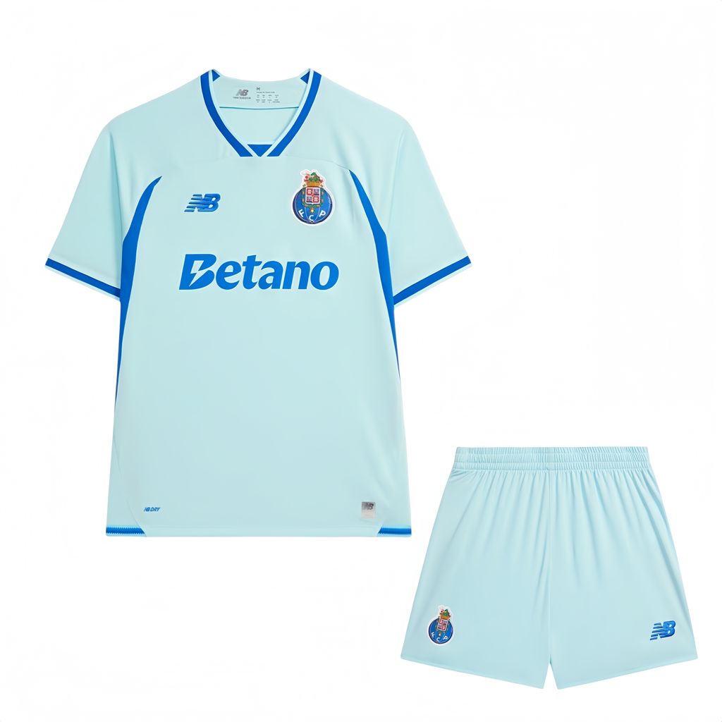 Kit Infantil FC Porto 2026/27 – Terceiro Equipamento Azul Celeste – 3 aos 13 anos