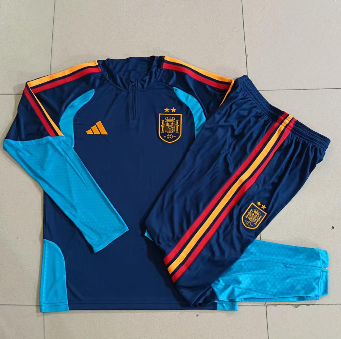 Fato de Treino Espanha 26/27 Meio Zip Azul 2 Estrelas | Conjunto Completo S ao 2XL