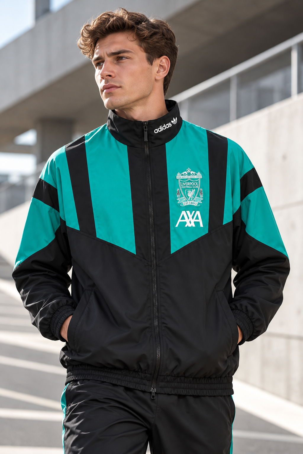 Casaco Liverpool Preto EQT L1200 — Modelo de Treino e Casual