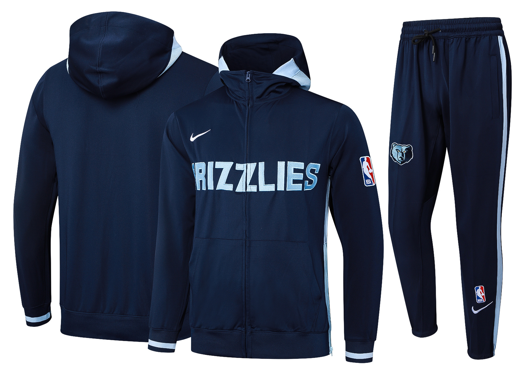 Fato de Treino Memphis Grizzlies NBA 23/24 com Capuz Azul Royal — Meio Zip | Edição Especial