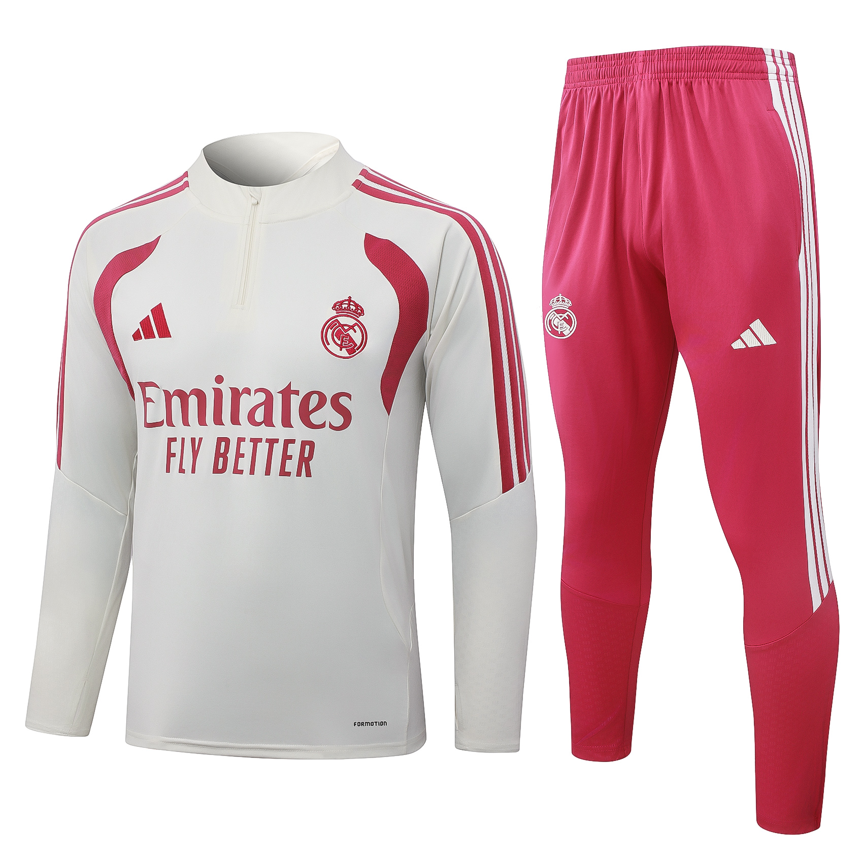 Fato de Treino Real Madrid 26/27 Meio Zip Bege | Conjunto Completo S ao 2XL