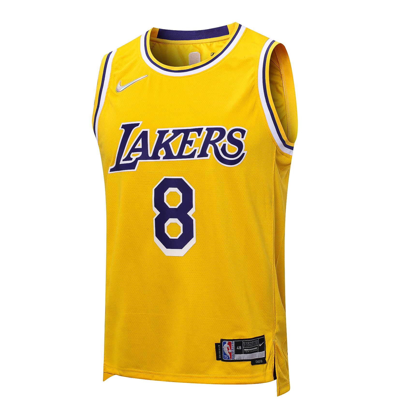 Camisola Lakers Nº 8 Bryant Amarela | NBA 2022/23 Heat-Pressed
