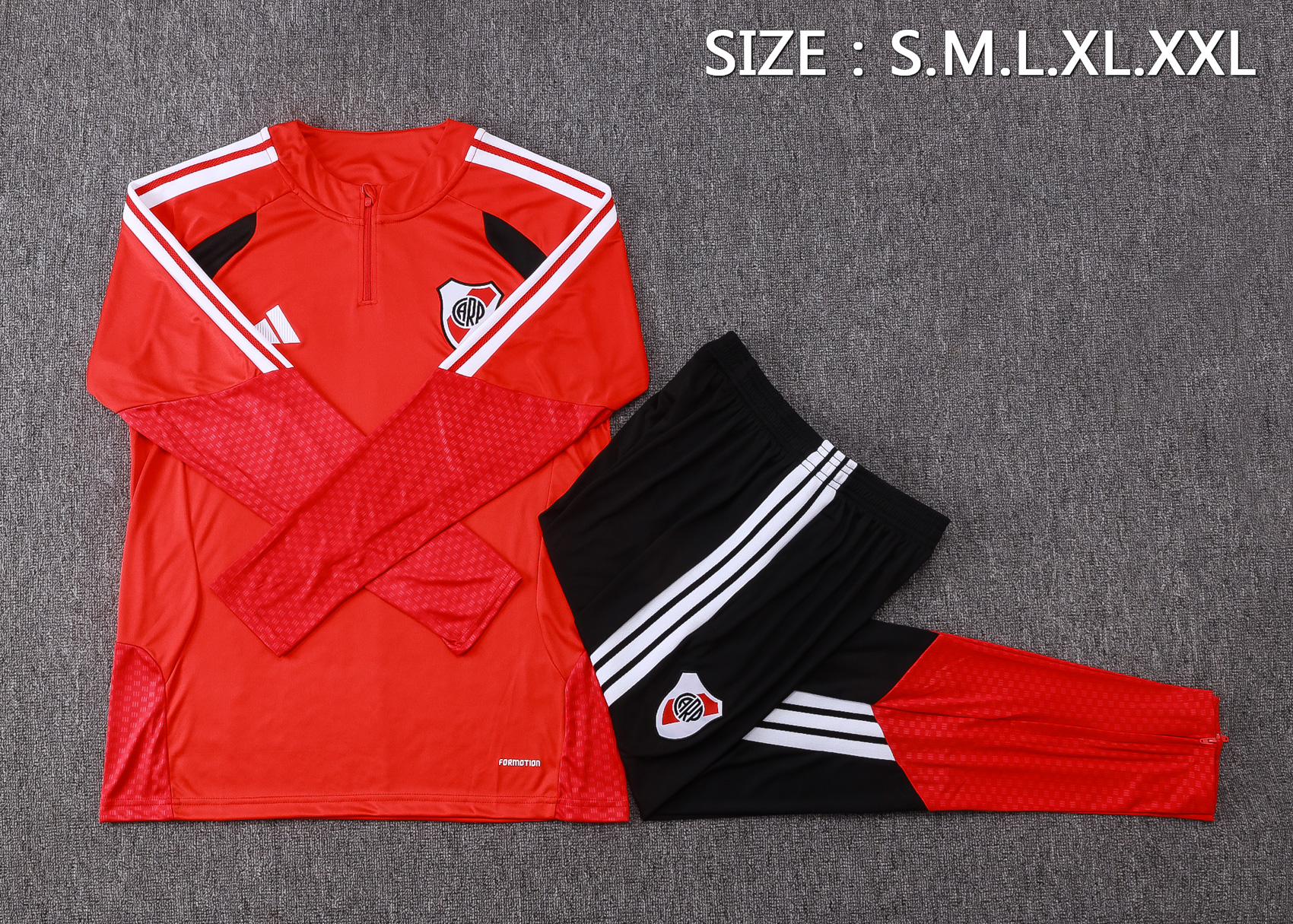 Fato de Treino River Plate 26/27 Meio Zip Vermelho | Conjunto Completo S ao 2XL