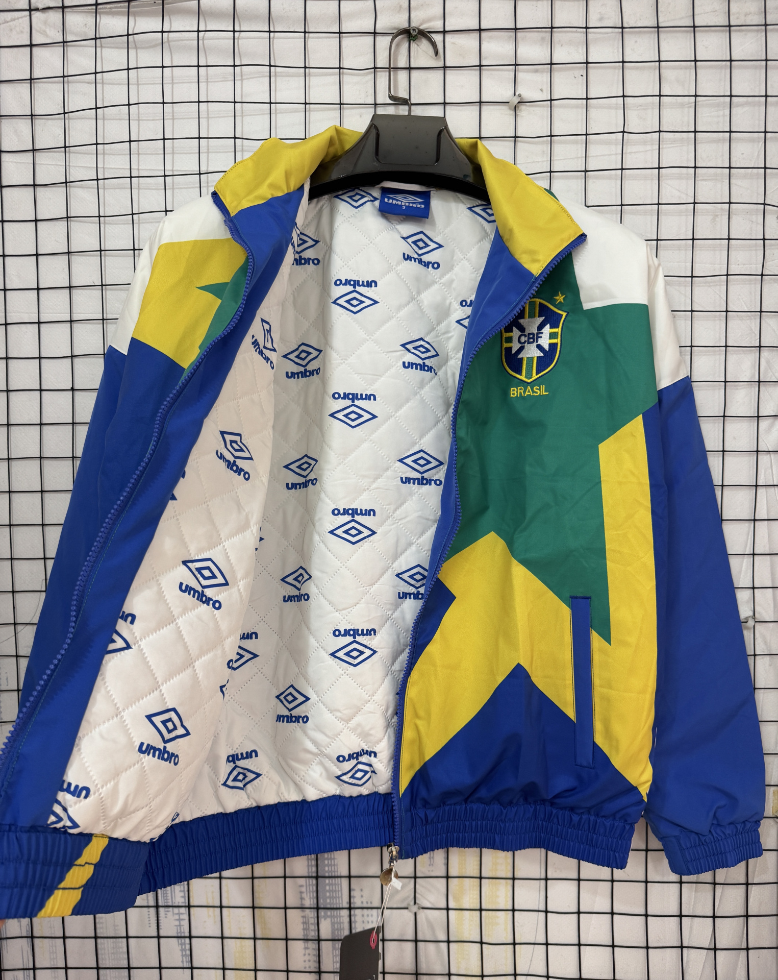 Casaco de Inverno Brasil 93/94 Azul Amarelo Verde — Edição Retrô