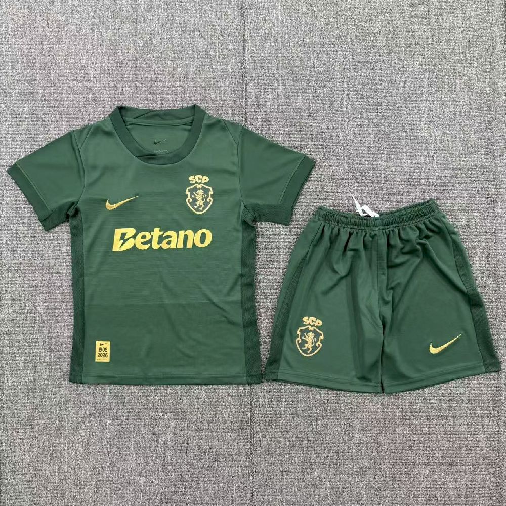 Kit Infantil Sporting CP 2026/27 &ndash; 3&ordm; Equipamento (Camisola + Cal&ccedil;&otilde;es) &ndash; 120 Anivers&aacute;rio