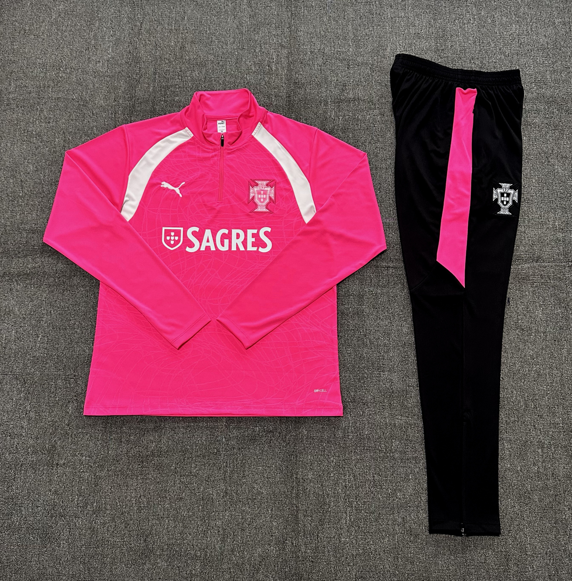 Fato de Treino Infantil Portugal 2026/27 Rosa &mdash; Conjunto Completo