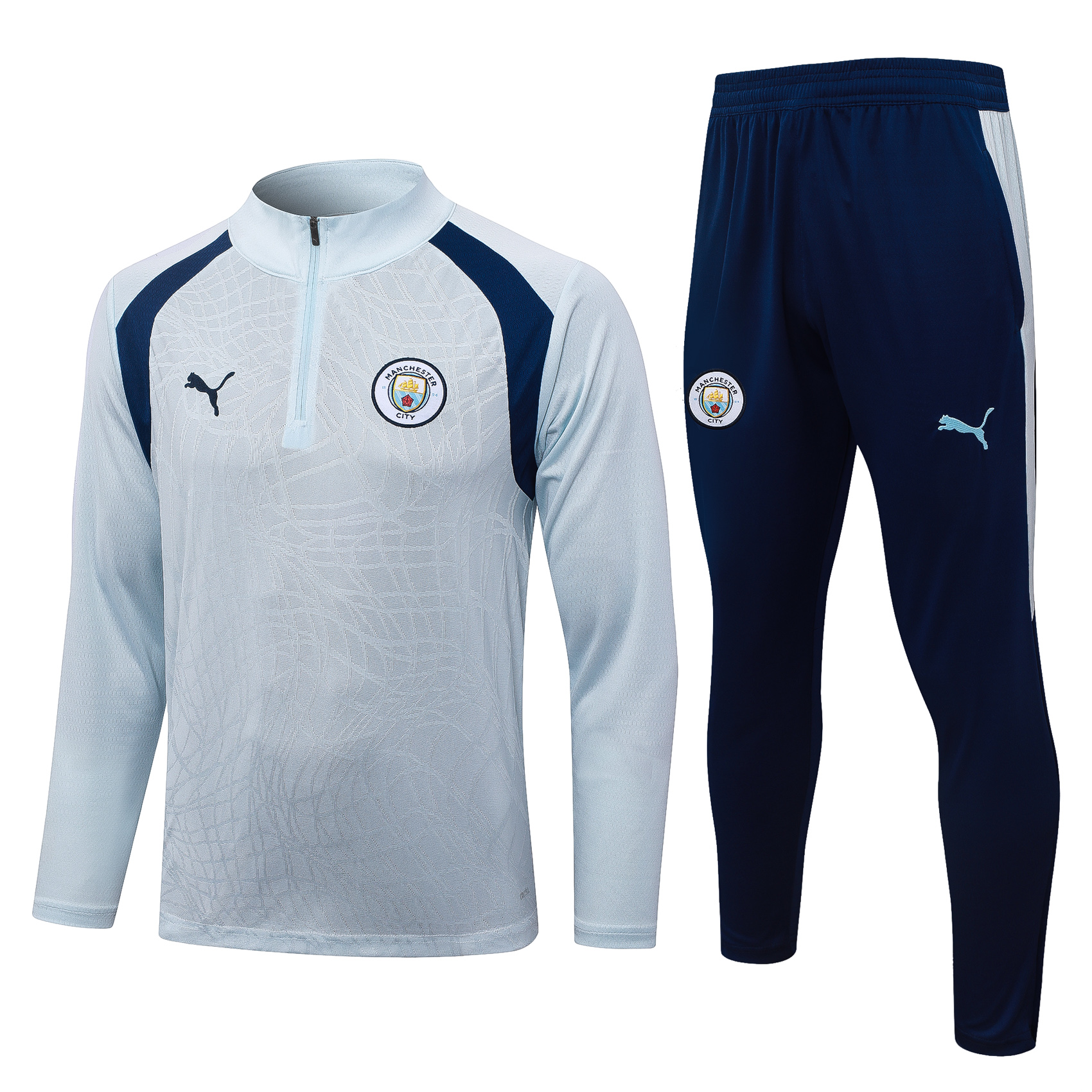 Fato de Treino Manchester City 26/27 Meio Zip Azul Claro | Conjunto Completo S ao 2XL