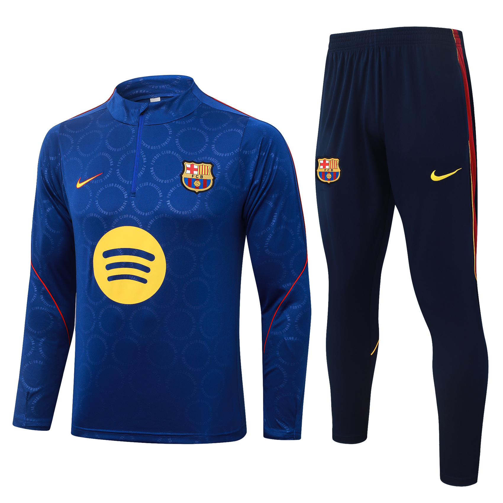 Fato de Treino Barcelona 26/27 Meio Zip Azul Steel | Conjunto Completo S ao 2XL