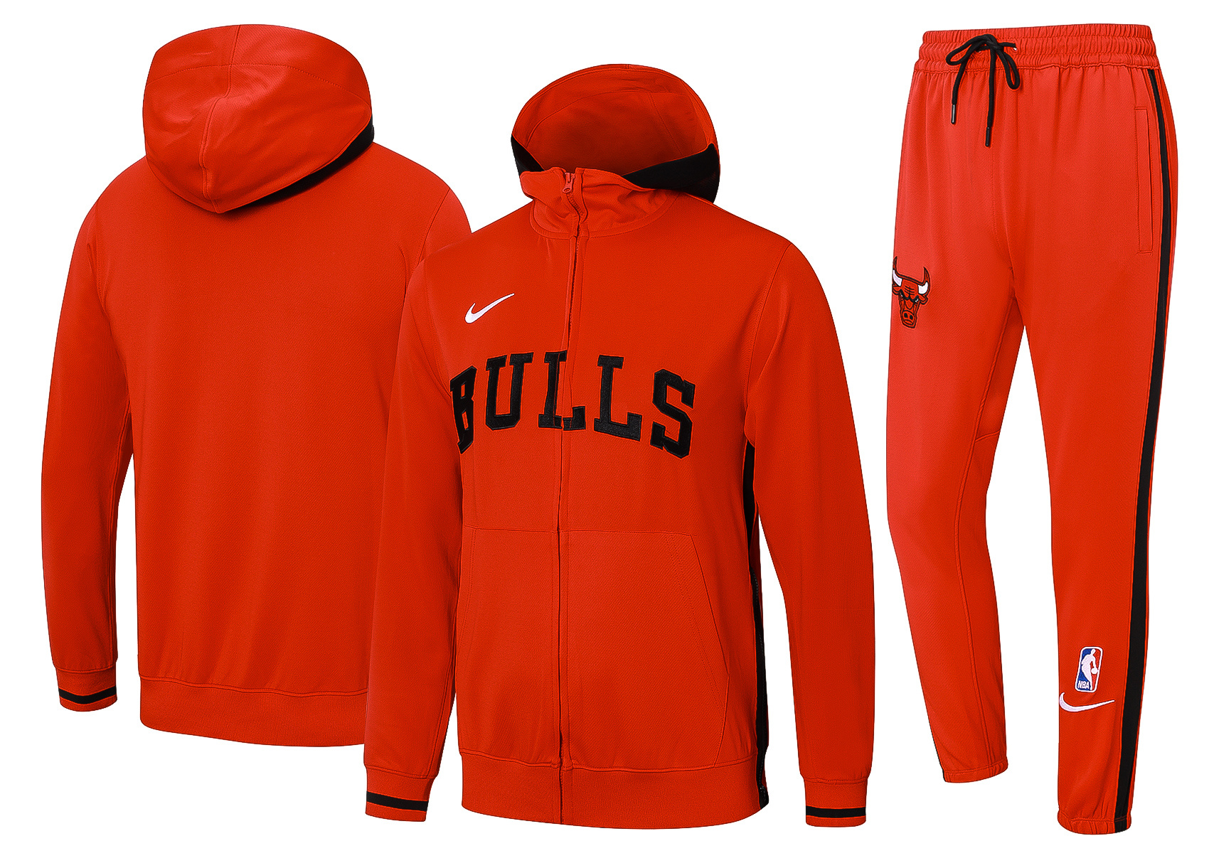 Fato de Treino Chicago Bulls NBA 23/24 com Capuz Vermelho — Meio Zip | Edição Especial