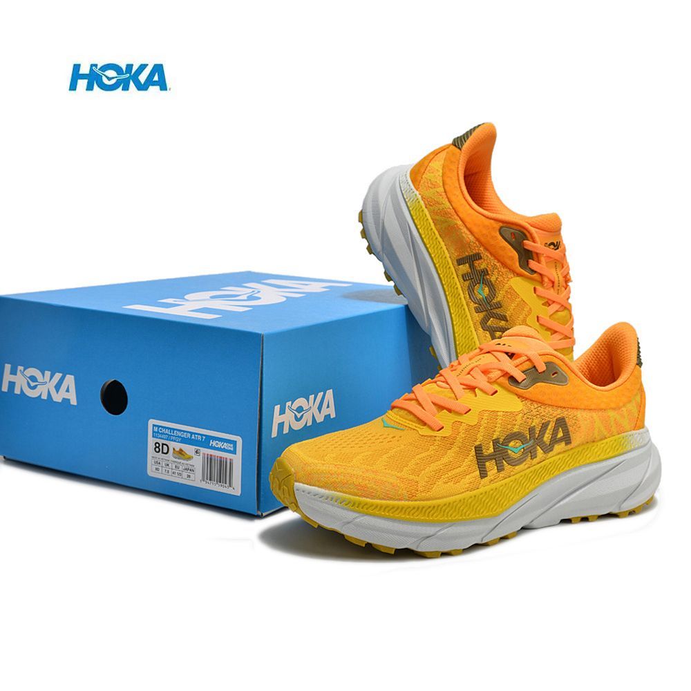 HOKA ONE ONE Challenger 7 - Amarelo - Laranja – Tamanhos 36 ao 45 👟🏃♂️