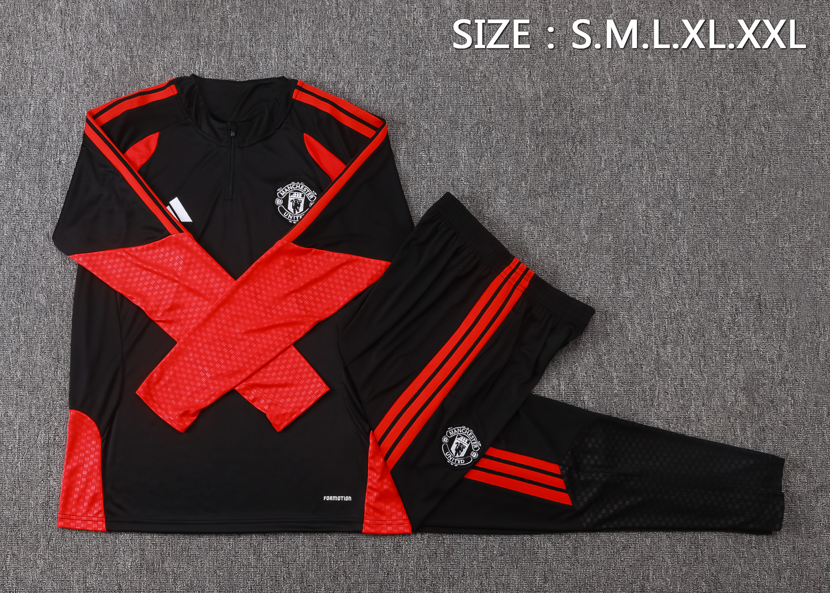 Fato de Treino Manchester United 26/27 Meio Zip Preto | Conjunto Completo S ao 2XL