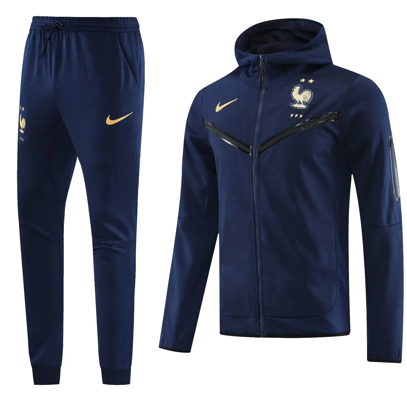 Fato de Treino França Nike Azul Escuro — Modelo com Capuz