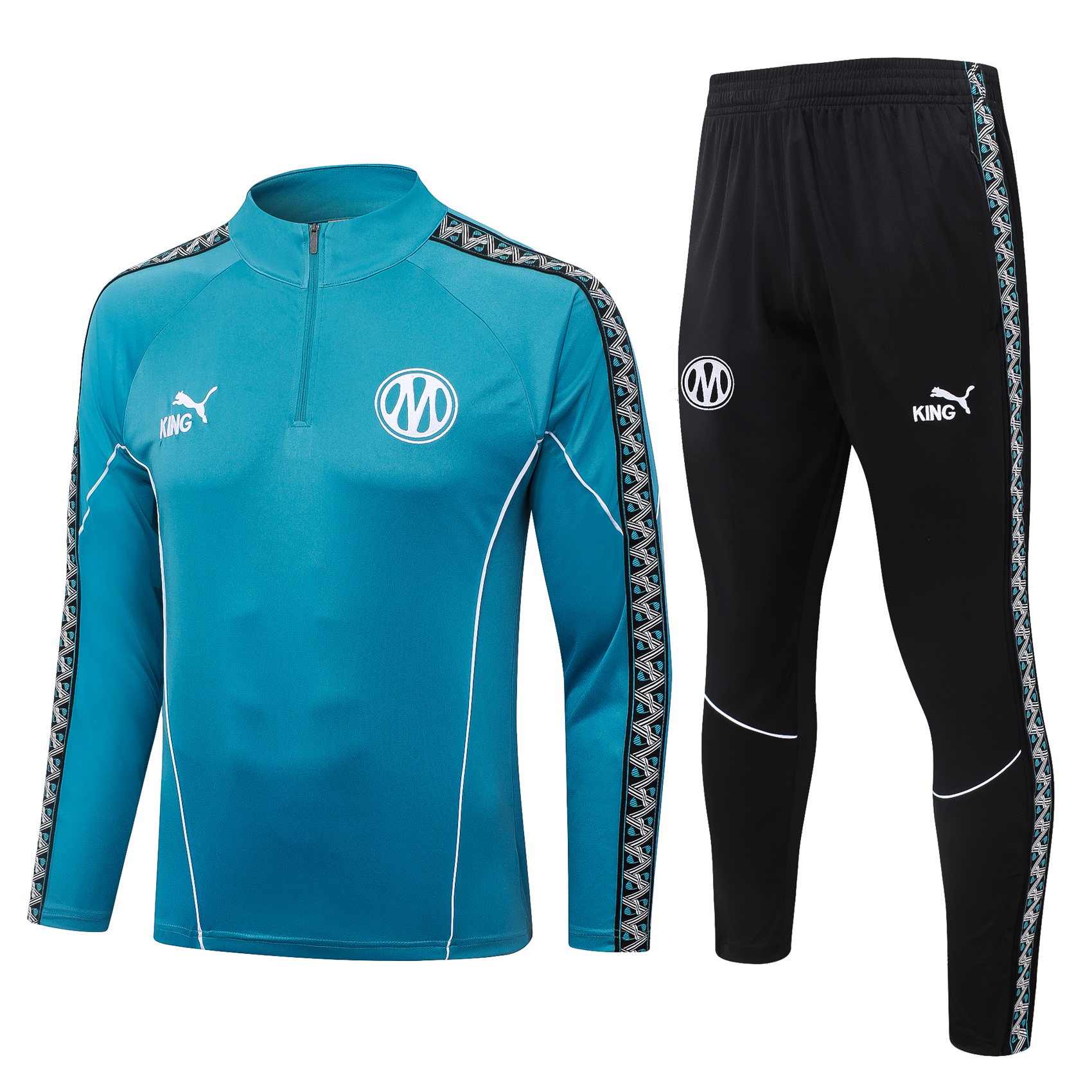 Fato de Treino Marseille 26/27 Meio Zip Azul | Conjunto Completo S ao 2XL