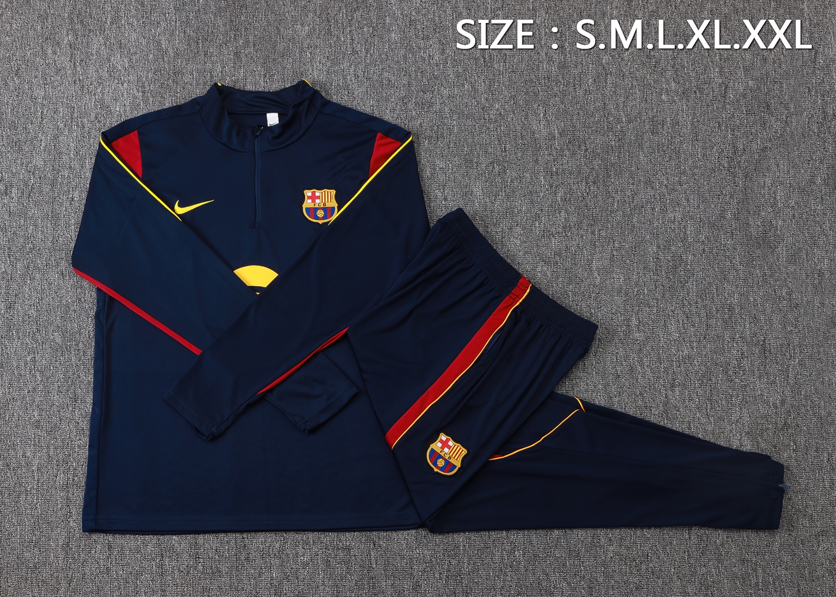 Fato de Treino Barcelona 26/27 Meio Zip Azul Royal | Conjunto Completo S ao 2XL