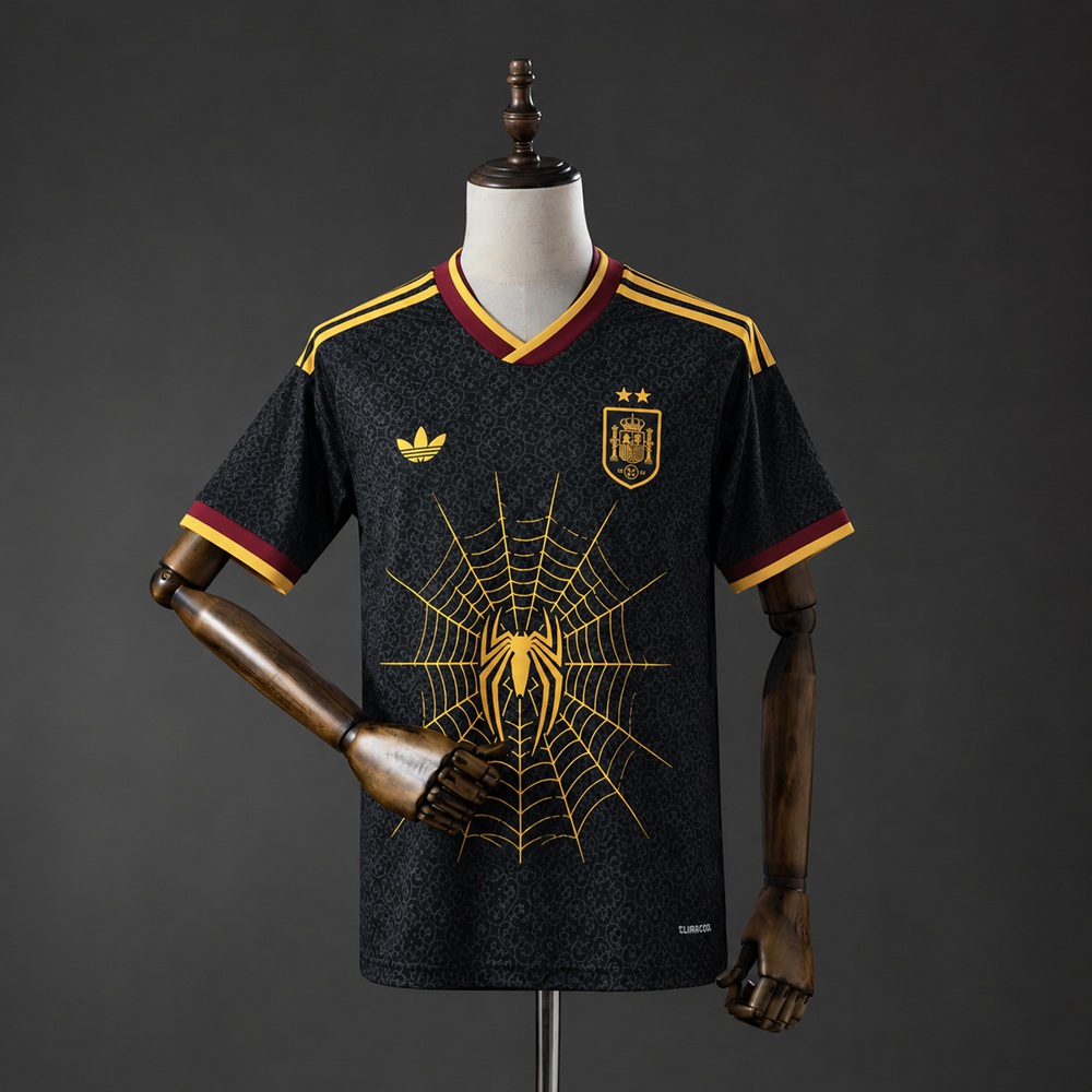 Camisola Especial Espanha x Spiderman Preta 2026 | S&ndash;XXL