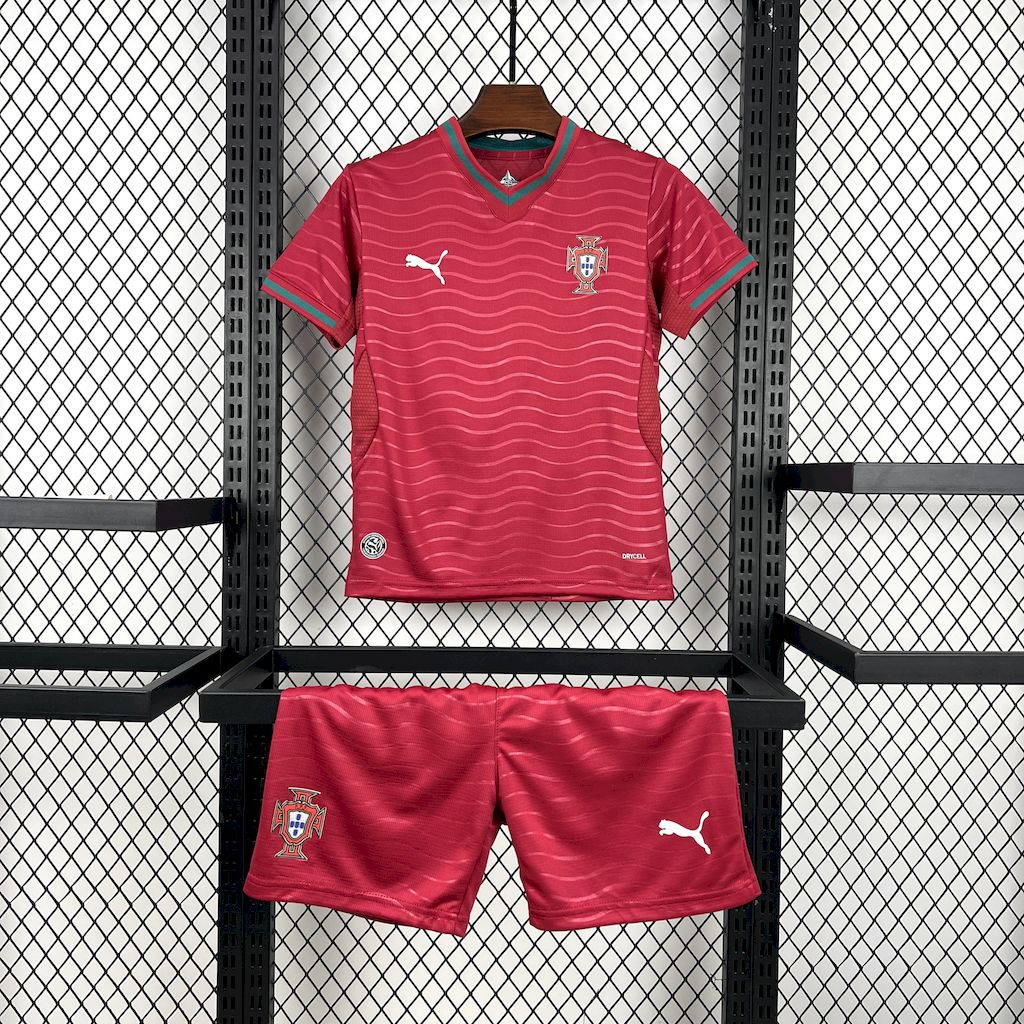Kit Infantil Portugal Mundial 2026 – Principal – 3 aos 13 anos – Camisola + Calções 🇵🇹👦👧
