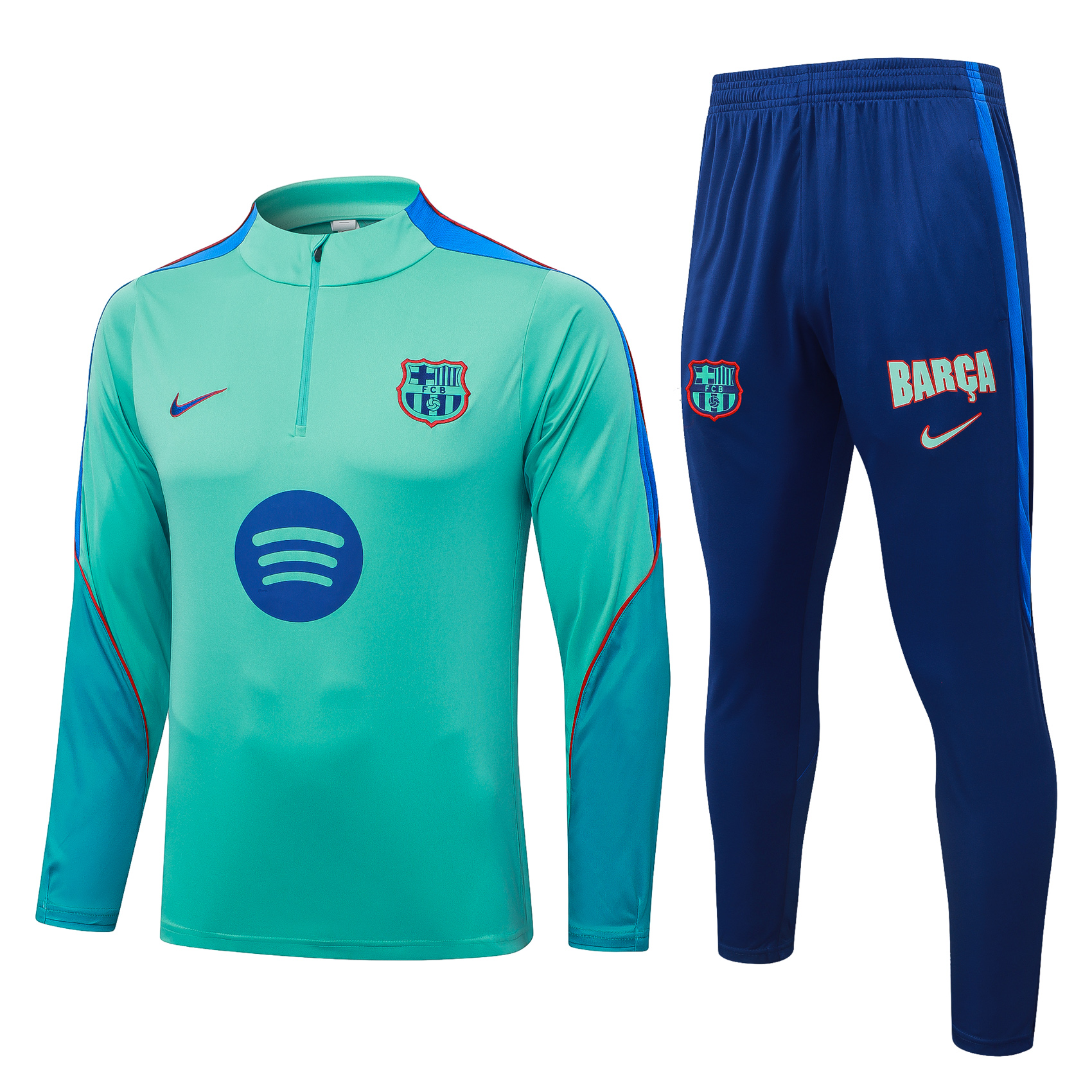 Fato de Treino Barcelona 26/27 Meio Zip Verde Claro | Conjunto Completo S ao 2XL