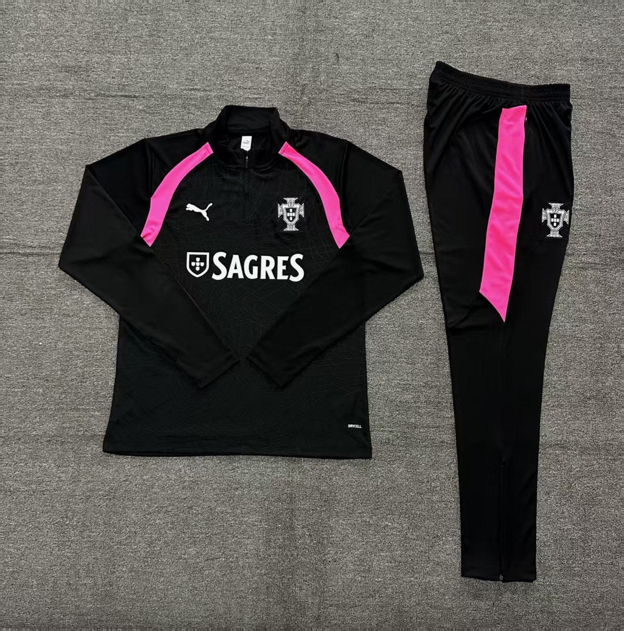 Fato de Treino Infantil Portugal 2026/27 Preto — Conjunto Completo