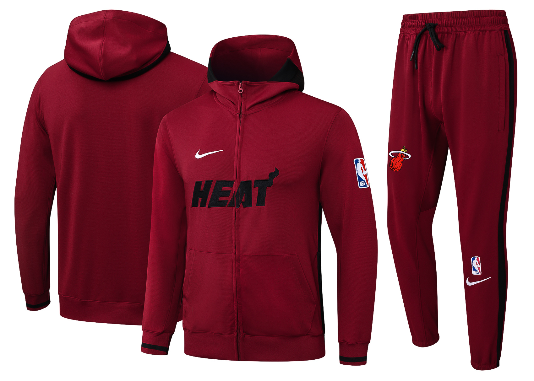 Fato de Treino Miami Heat NBA 23/24 com Capuz Bord&ocirc; &mdash; Meio Zip - S ao 2XL