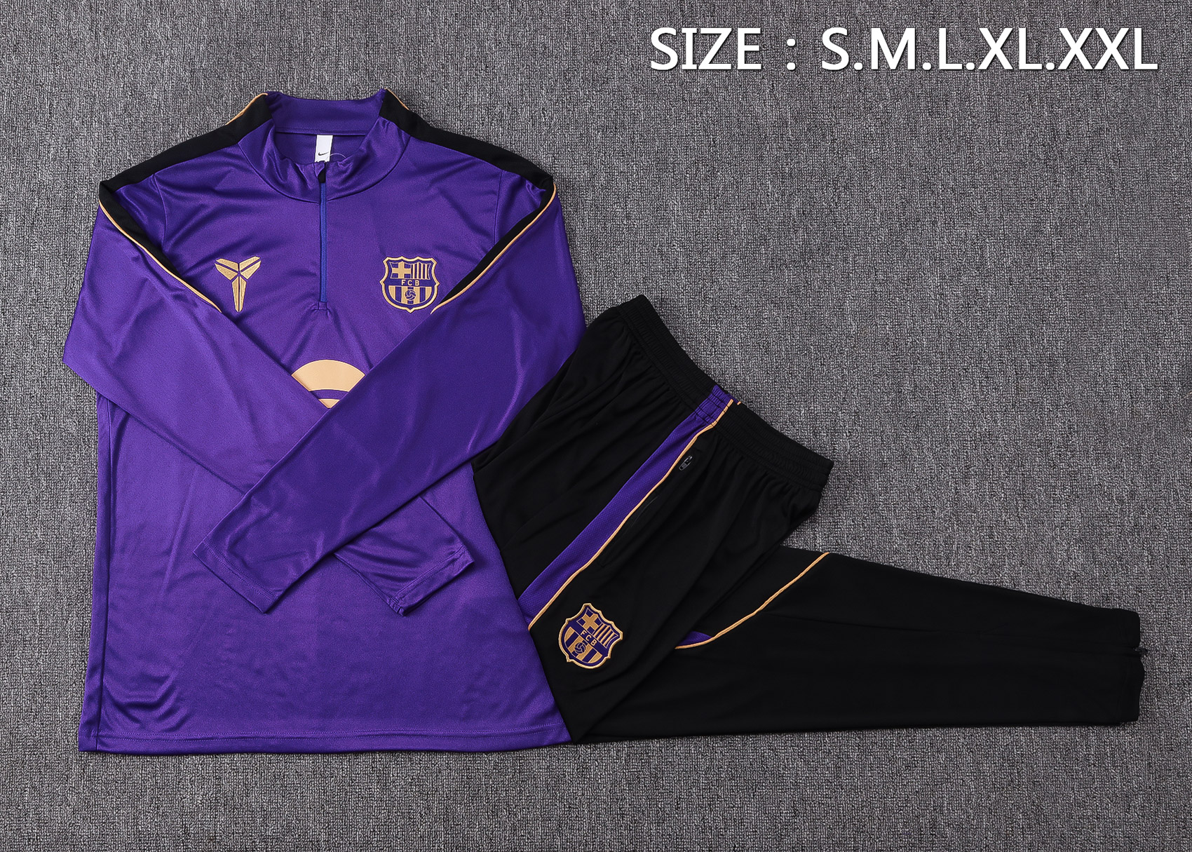 Fato de Treino Barcelona 26/27 Meio Zip Roxo | Conjunto Completo S ao 2XL