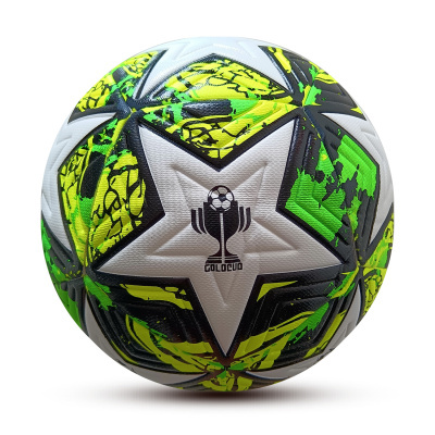 bola de futebol colorida com padrão de estrelas e texto GOLOCVA