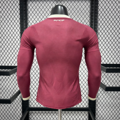 T-shirt técnica manga comprida vinho com logótipo AMCF branco