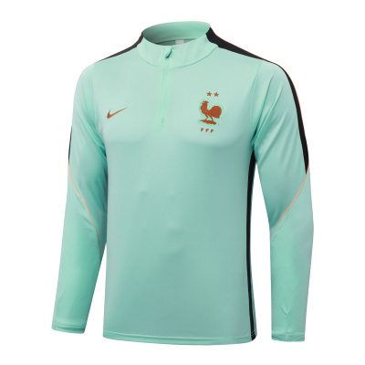 Sweatshirt de treino verde-água com logo FFF e Nike laranja