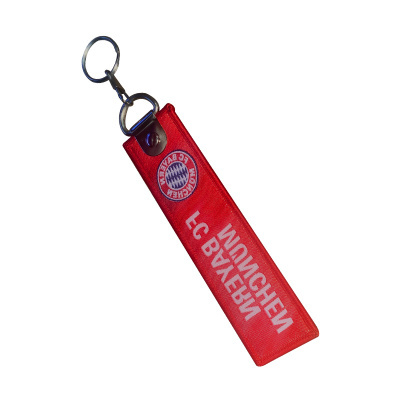 Chaveiro vermelho com argola e logo do FC Bayern München