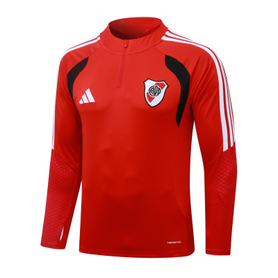 Camisola desportiva vermelha de manga comprida com fecho e emblema CARP