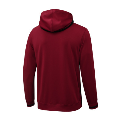Casaco borgonha com capuz, visto de costas