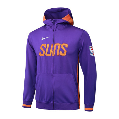 Casaco com capuz desportivo roxo com texto Suns e logos Nike e NBA