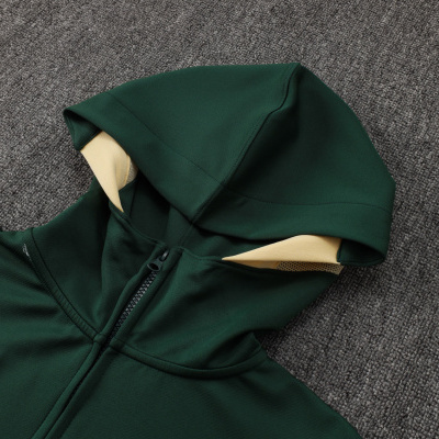 Corta-vento verde escuro com capuz e logótipo branco Nike