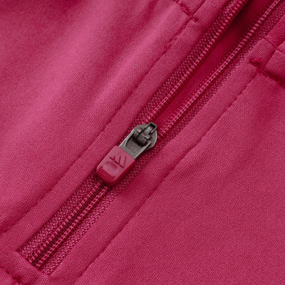 Fecho de correr rosa em tecido rosa com costura