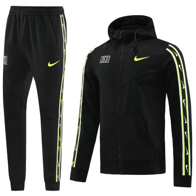Conjunto de roupa desportiva Nike preto com detalhes amarelo-neon e branco