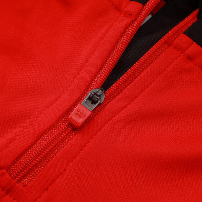 Fecho de correr vermelho em tecido vermelho com interior preto