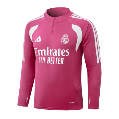 Camisola de treino cor-de-rosa com logótipos Real Madrid e Adidas