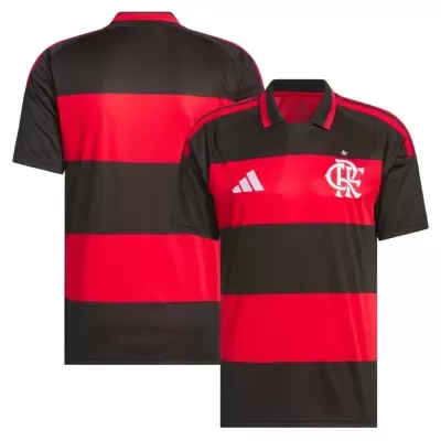 Camisola de futebol Adidas vermelha e preta com emblema CRF e colarinho tipo polo