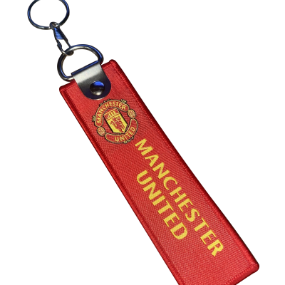 Porta-chaves vermelho Manchester United com argola metálica