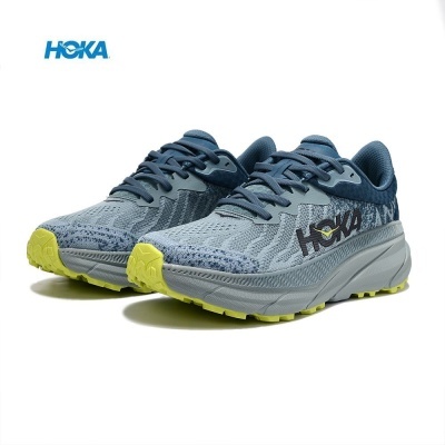 Sapatilhas de corrida HOKA azul com sola amarela neon