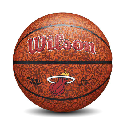 bola de basquetebol Wilson laranja com logotipo Miami Heat