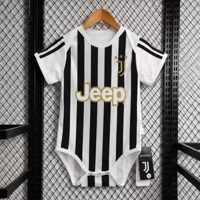 Body de bebé com riscas pretas e brancas e logótipo Juventus