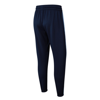 Calças de treino desportivas azul escuro com risca branca lateral