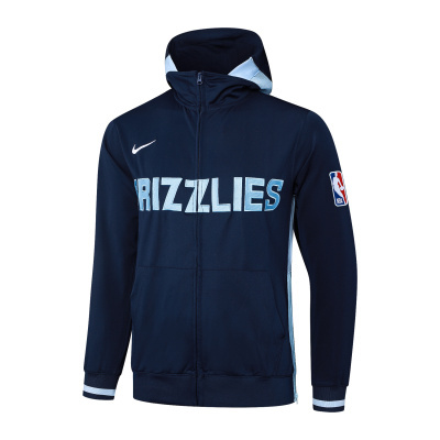 Casaco azul escuro com capuz e símbolos Nike, GRIZZLIES e NBA