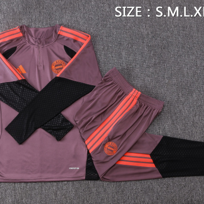 Conjunto de roupa desportiva FC BAYERN MUNCHEN roxo, preto e laranja com tamanho S a XXL