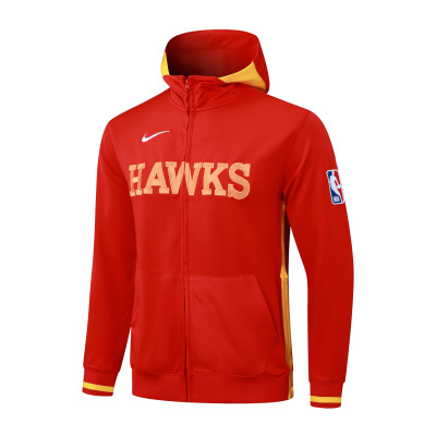 Casaco vermelho com capuz HAWKS Nike e logo NBA na manga