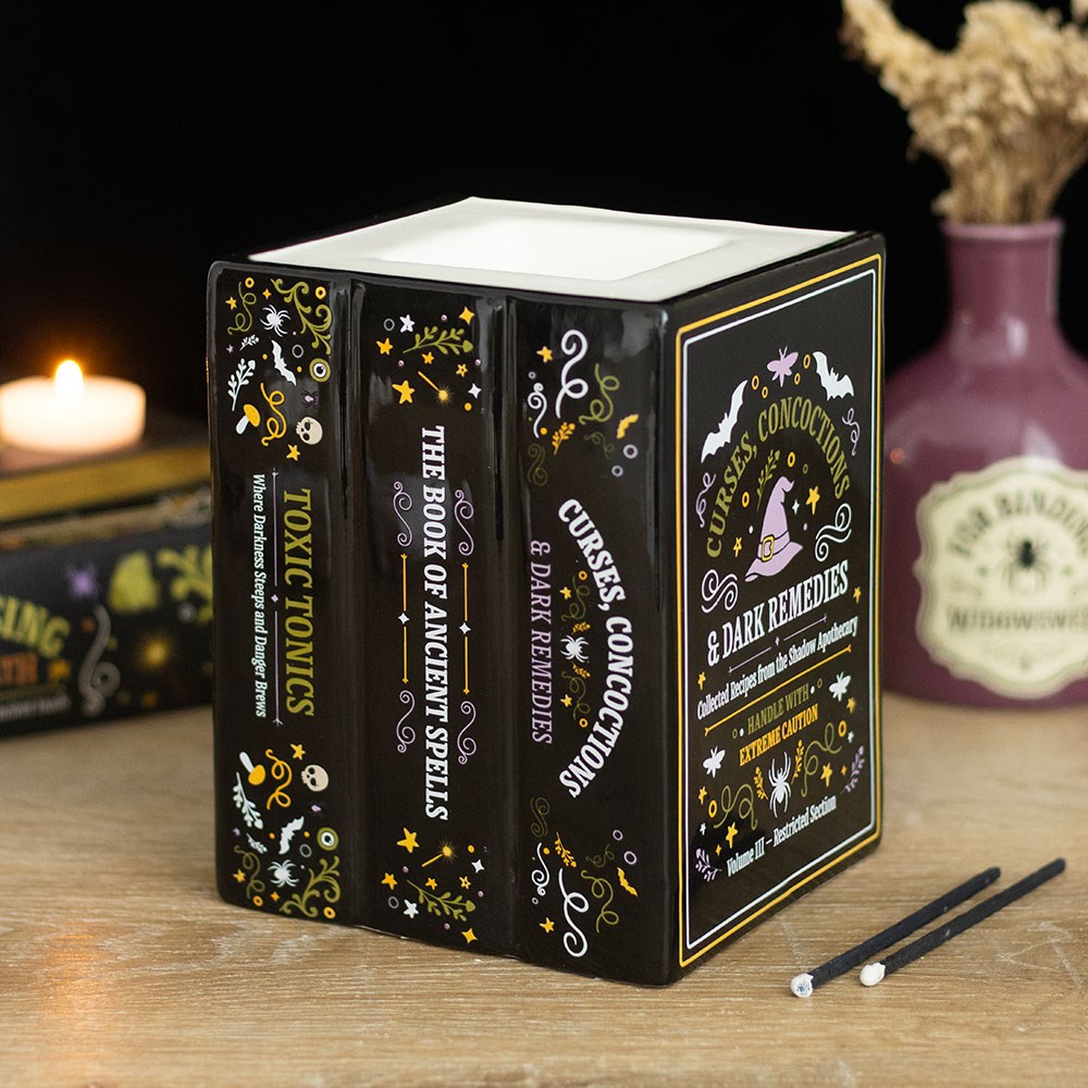 Queimador de Óleo / Cera - Livro Bruxa Vela decorativa em forma de livros de feitiços