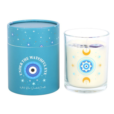 Vela&#x20;&quot;Sob&#x20;Olhares&#x20;Atentos&quot;&#x20;&#x28;White&#x20;Rose&#x29;&#x20;com&#x20;Cristais